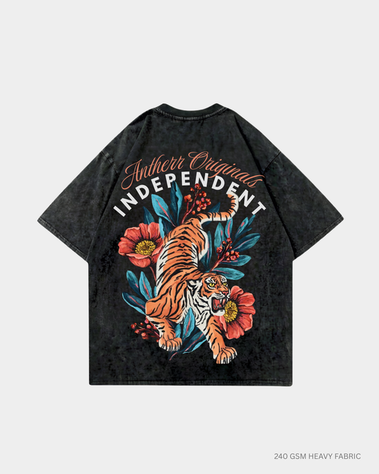 Independent Tiger Graphic Unisex Oversized T-Shirt | Antherr Originals