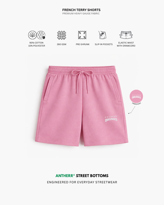 Premium Flamingo French Terry Shorts Unisex Comfort Fit ANTHERR Core