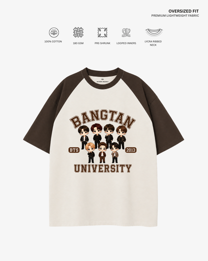 Bangtan University Unisex Ranglan Oversized T-Shirt | Antherr Core