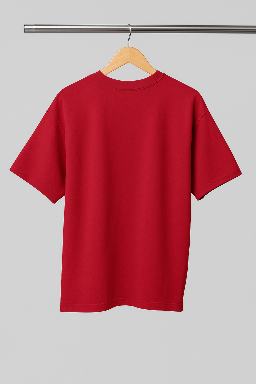 Best Red colour Solid oversized tshirt in 240 gsm