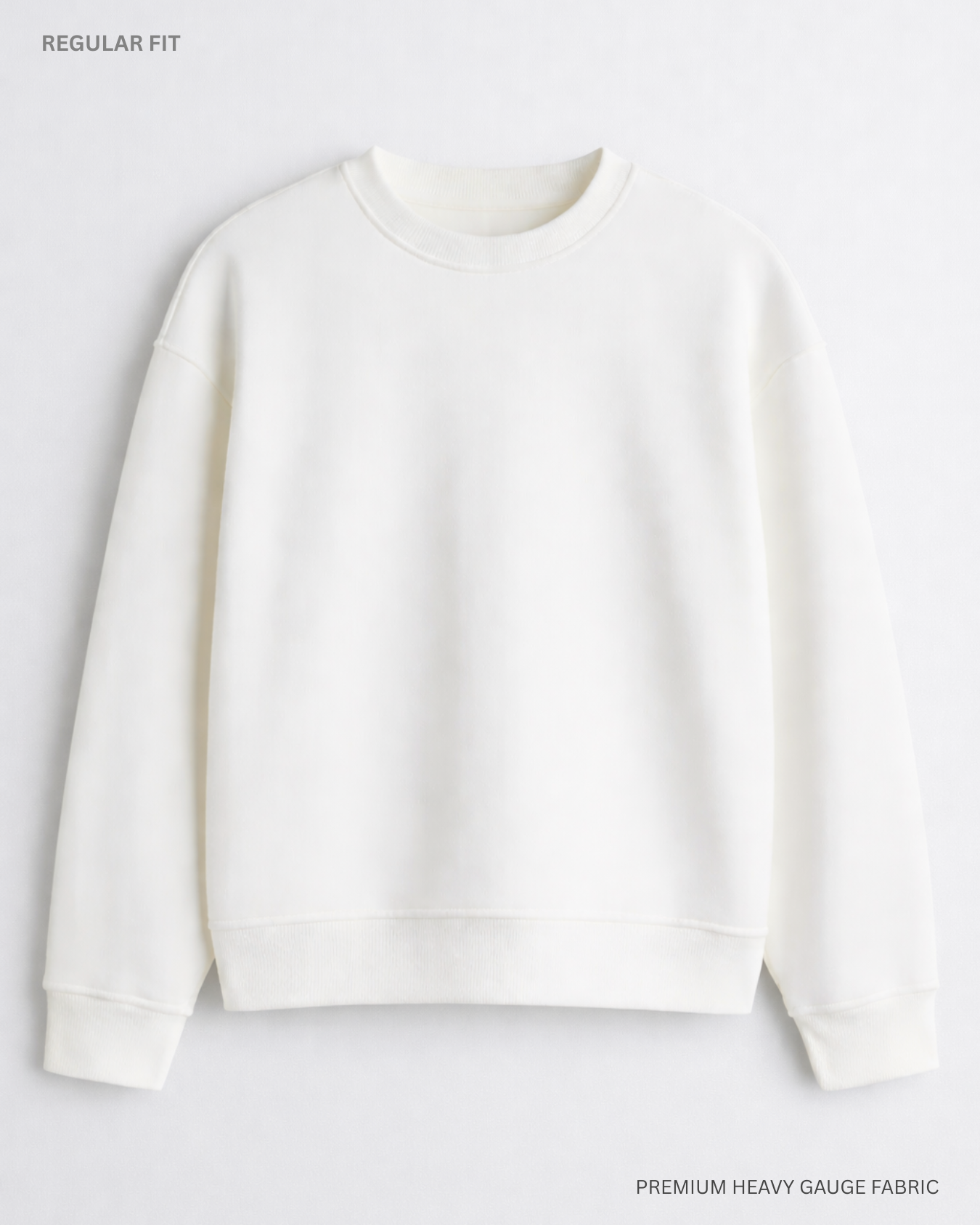 Basic White Unisex Winter Sweatshirt | Regular Fit WHITE