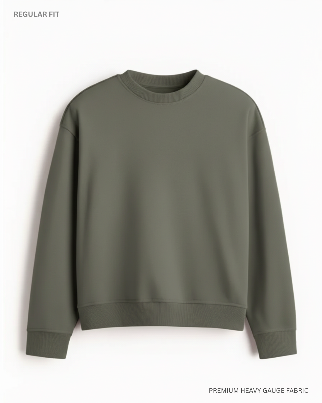 Basic Olive Green Unisex Winter Sweatshirt | Regular Fit OLIVE GREEN