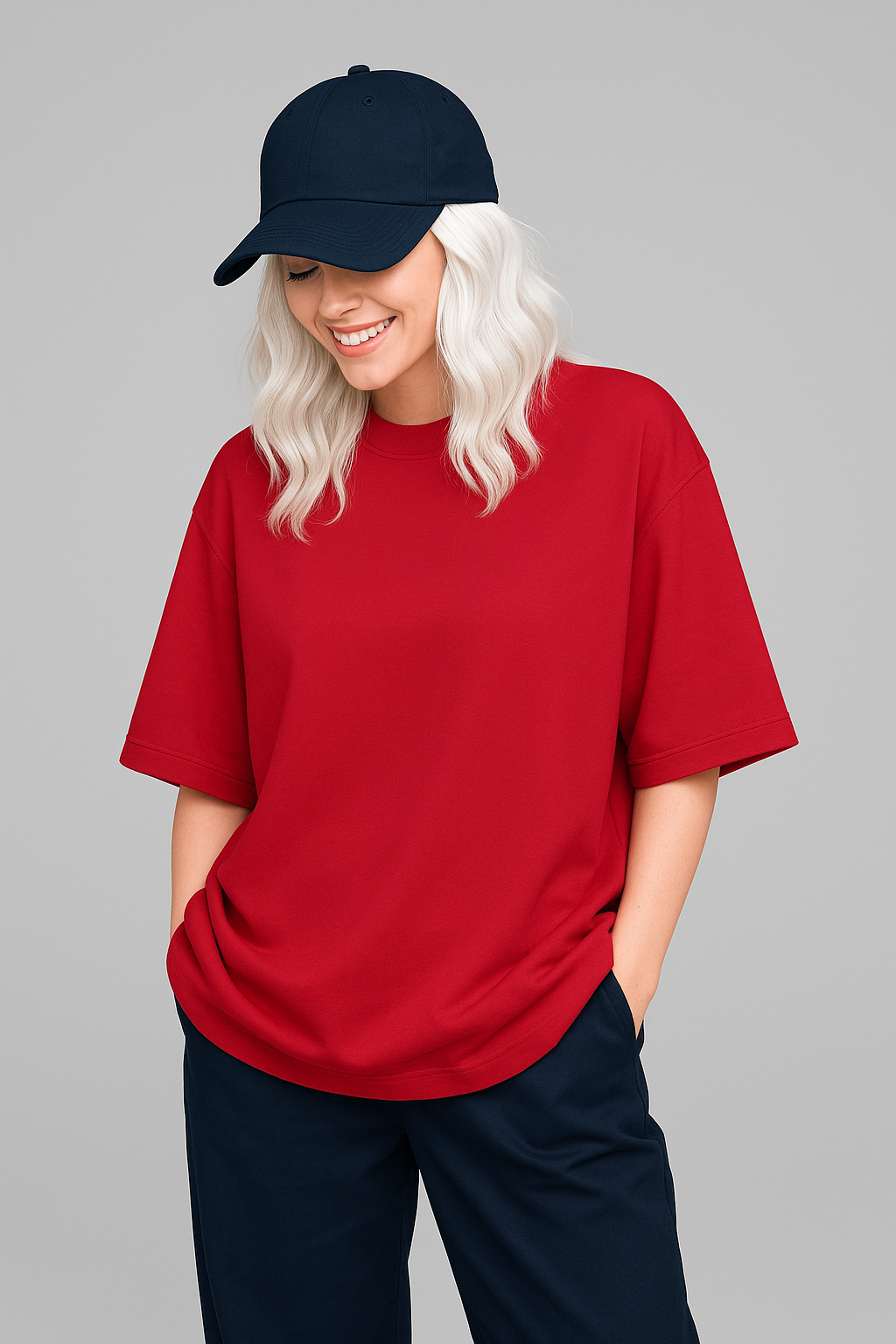 Best Solid Red Oversized T-shirts for women in India