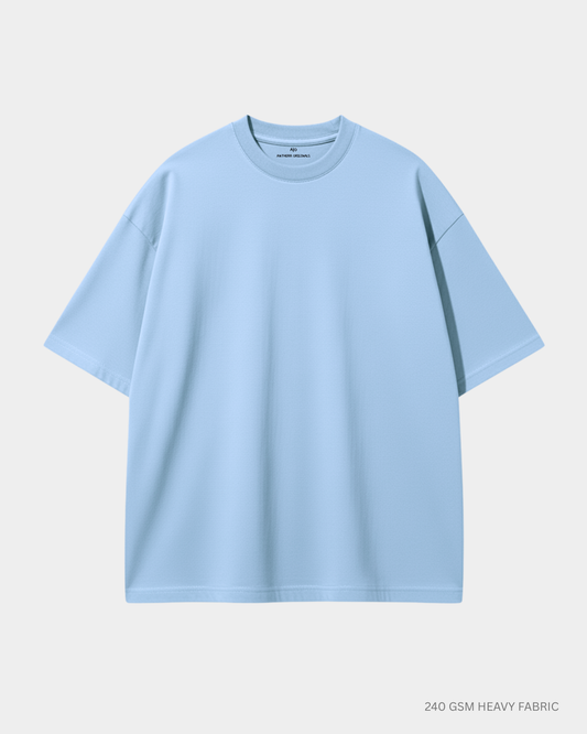 Basic Baby Blue Unisex Oversized T-Shirt | Antherr Originals BABY BLUE Cotton 240 GSM