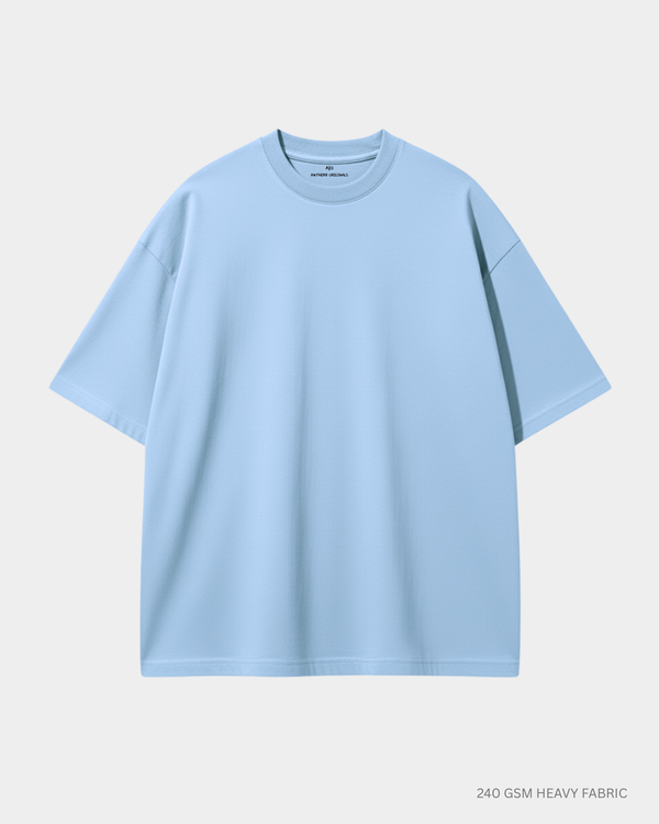 Basic Baby Blue Unisex Oversized T-Shirt | Antherr Originals BABY BLUE Cotton 240 GSM