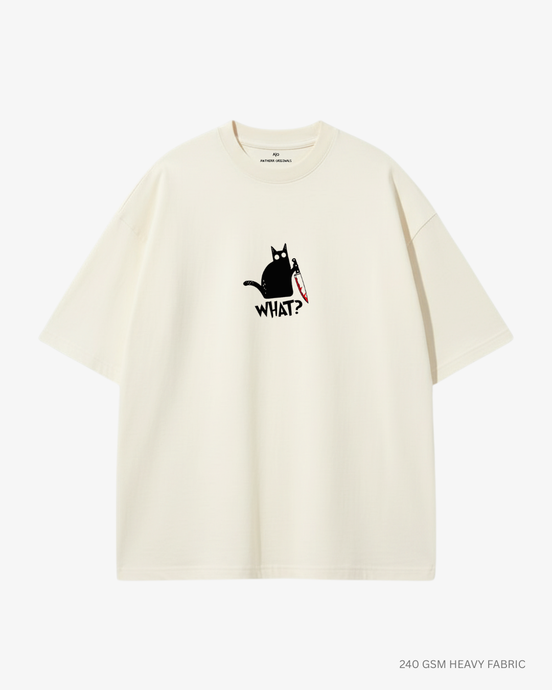 Minimal cat graphic streetwear tshirt antherr core
