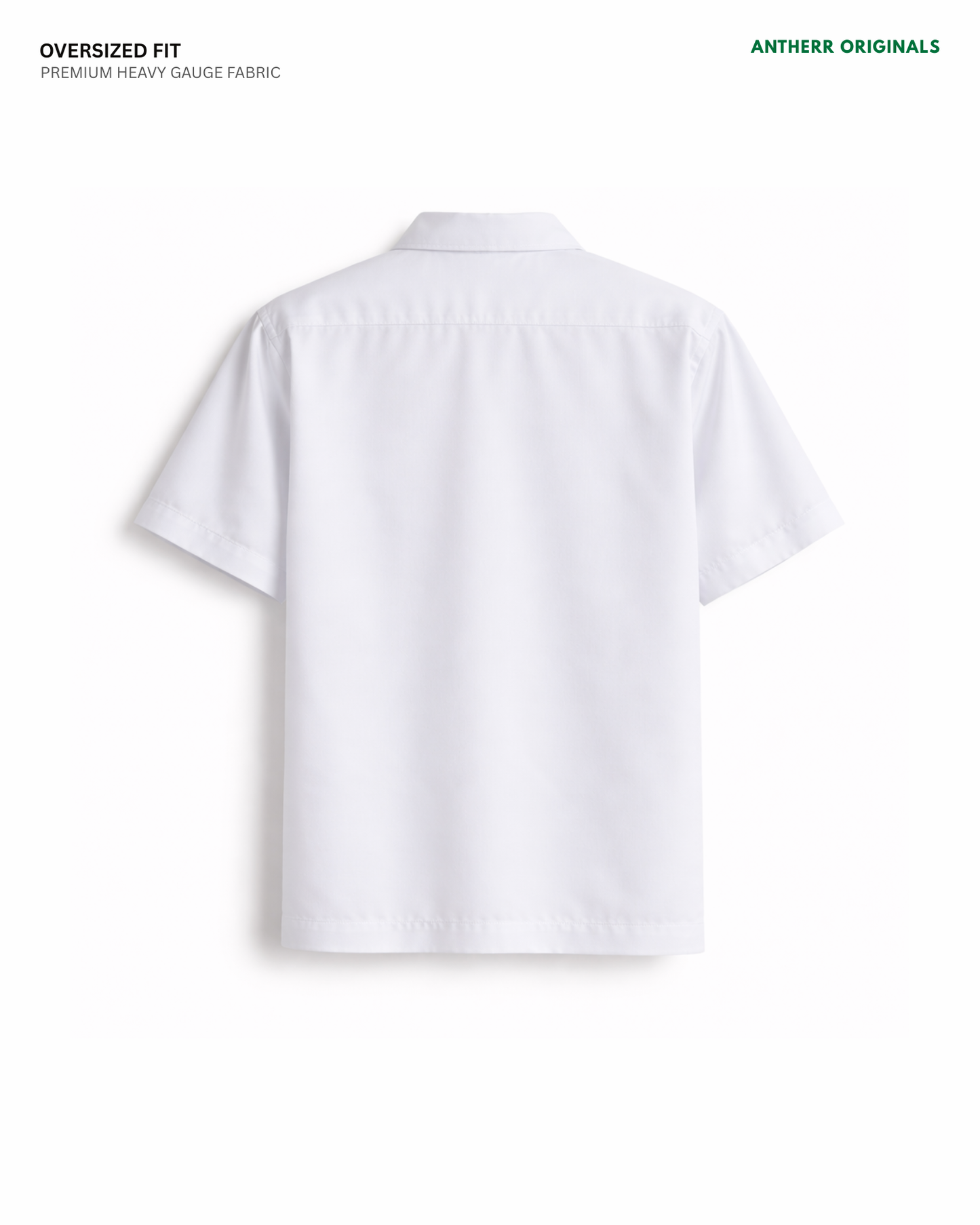 White   Unisex 100% Cotton Oversized Shirt  Streetwear Back