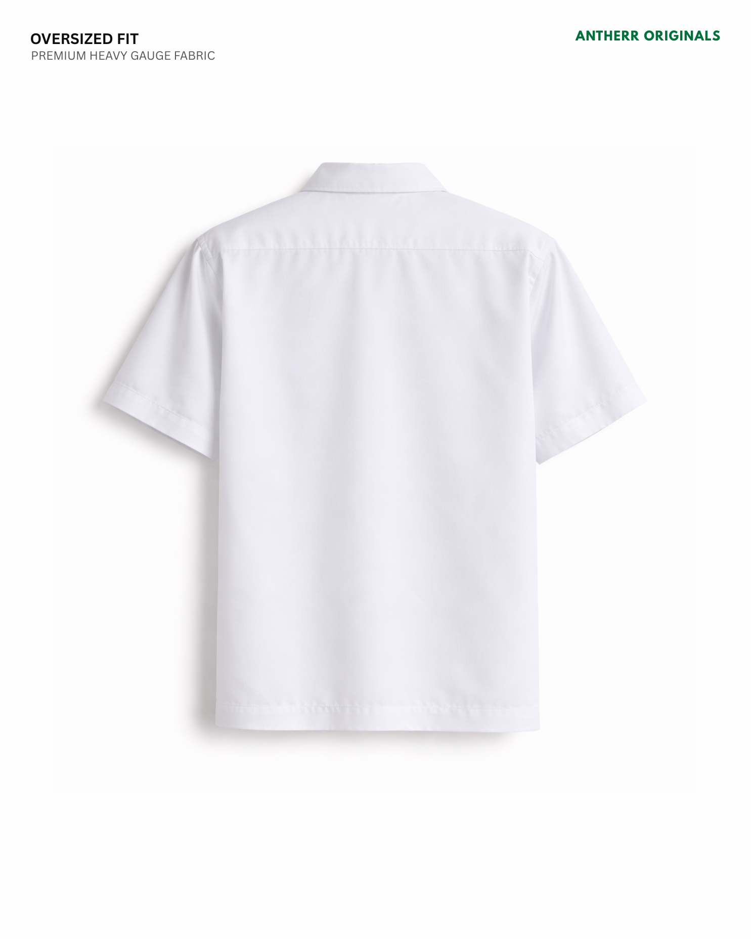 White   Unisex 100% Cotton Oversized Shirt  Streetwear Back