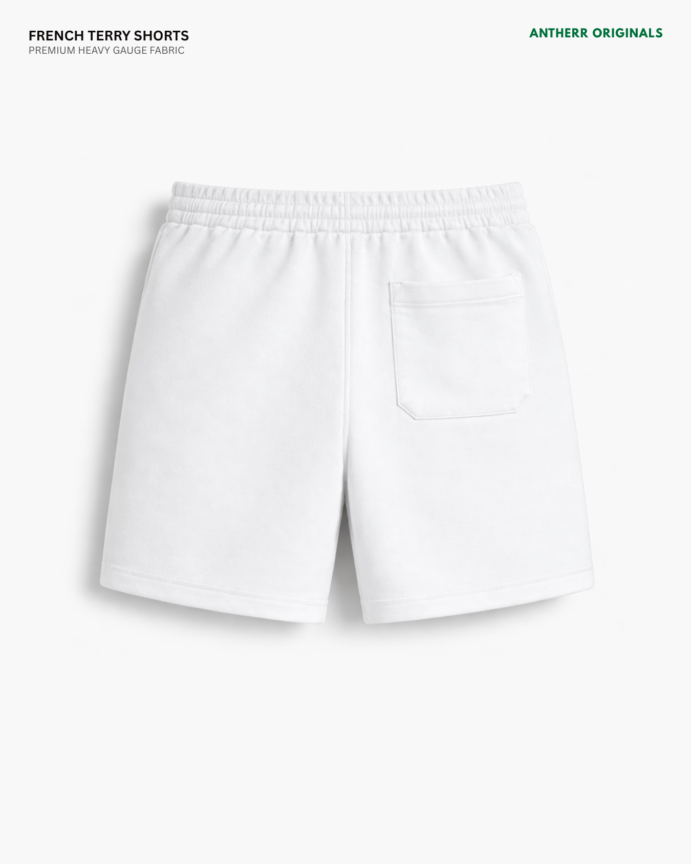 White Unisex Everyday French Terry Shorts