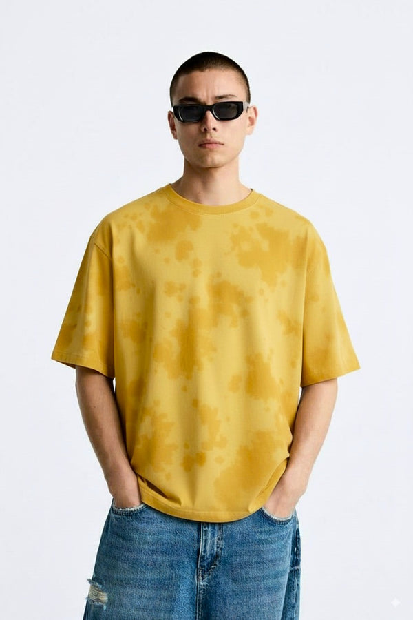 Tie Dye Oversized T-shirt: Yellow YELLOW