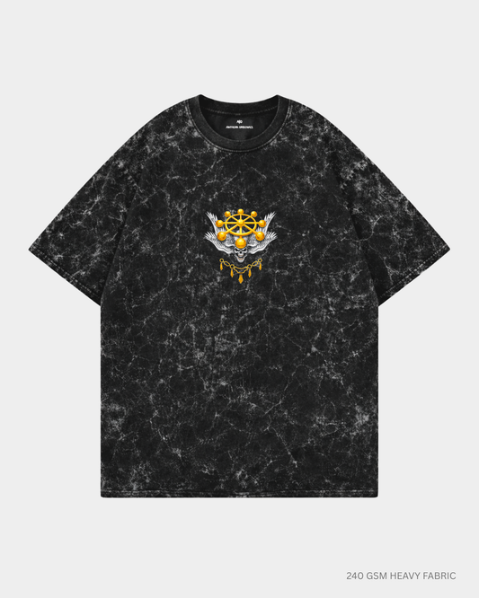 anime streetwear india mahoraga oversized acid wash black t shirt