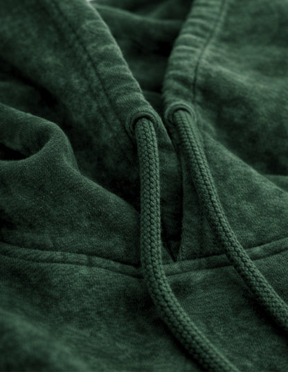 Bottle Green Acid Wash Hoodie