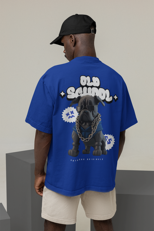 Old School: Antherr Originals - Oversized T-SHIRT Royal Blue Cotton 240 GSM