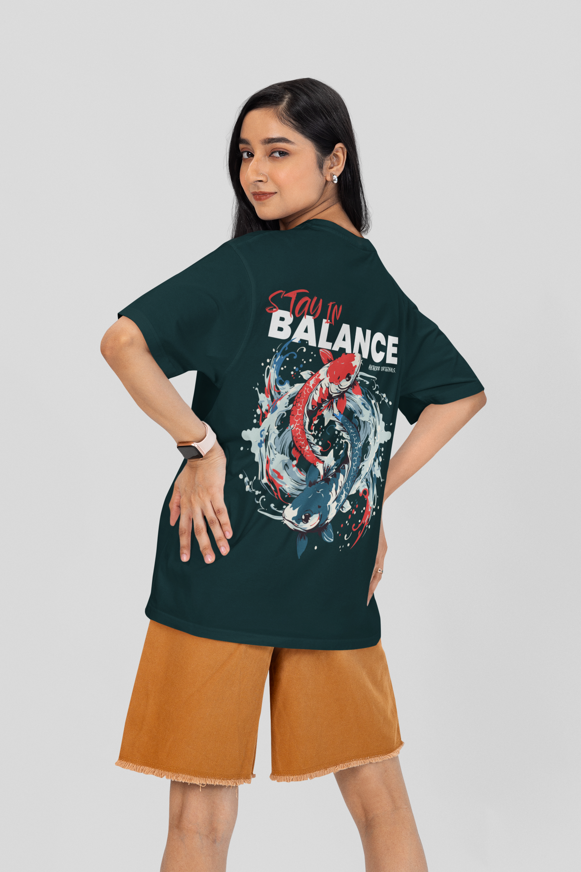 Stay in Balance: Oversized T-Shirts Petrol Blue 240 GSM