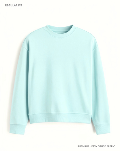 Basic Mint Unisex Winter Sweatshirt | Regular Fit MINT BLUE