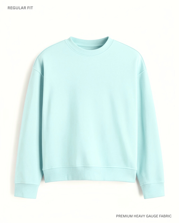Basic Mint Unisex Winter Sweatshirt | Regular Fit MINT BLUE