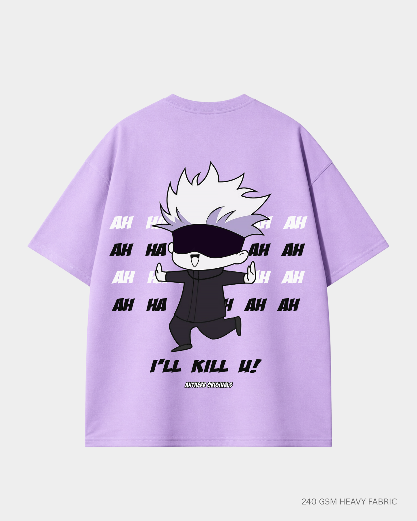I'll Kill You Chibi Jujutsu Kaisen Unisex Oversized T-Shirt | Antherr Core PURPLE