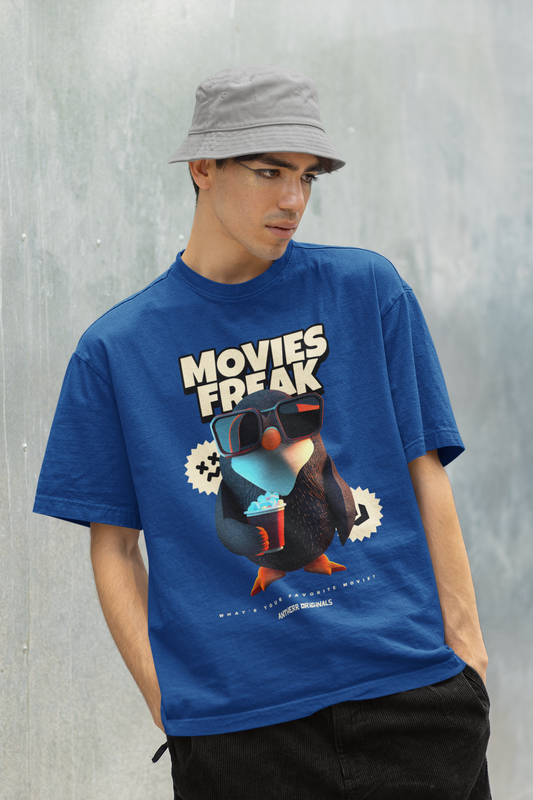 Movie Freak: Oversized T-Shirts ROYAL BLUE 240 GSM