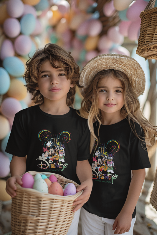 Family Trip 2025 KIDS HALF-SLEEVE T-SHIRT Black