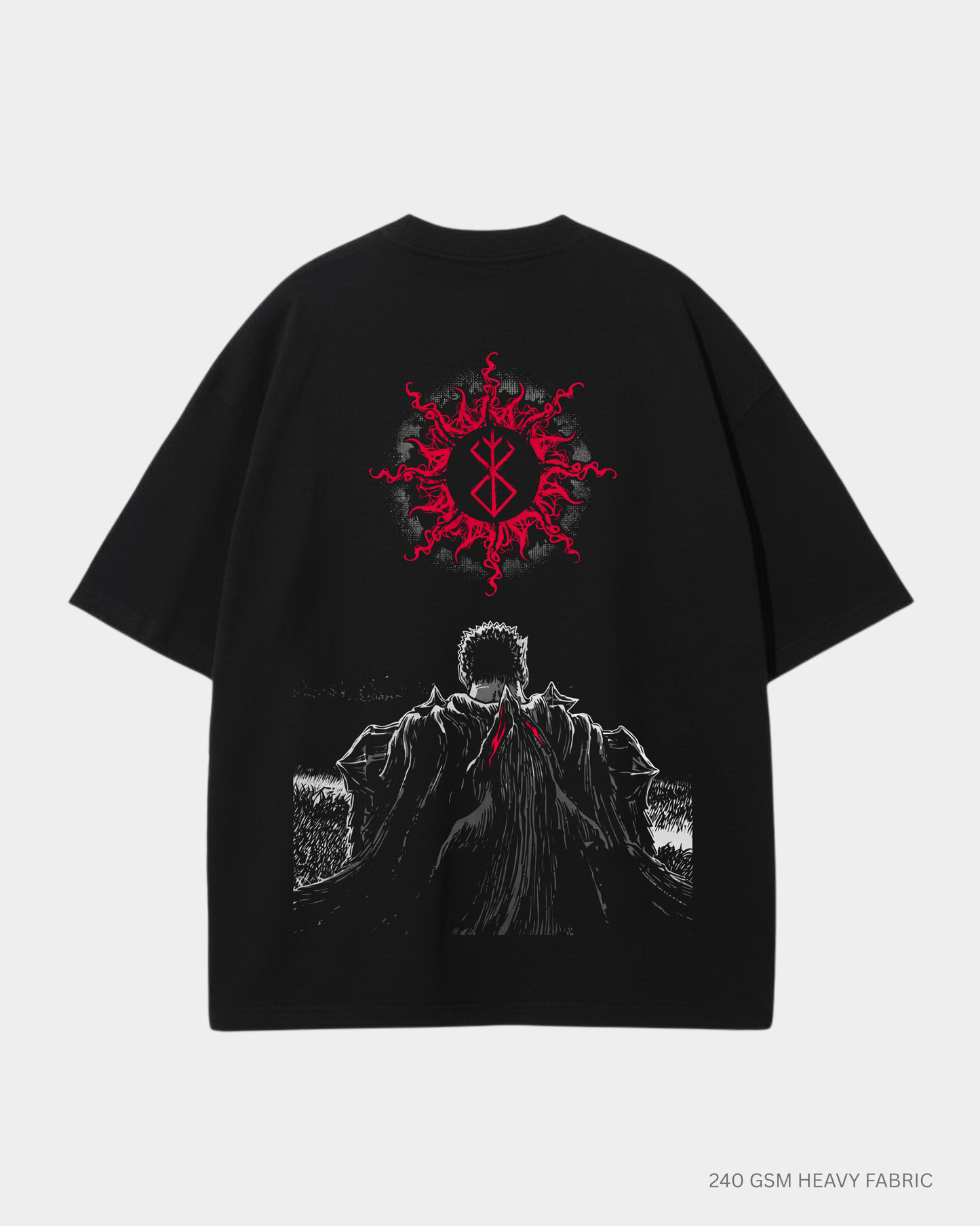 Struggler Guts Berserk Unisex Oversized T-Shirt | Antherr Core Black Cotton 240 GSM