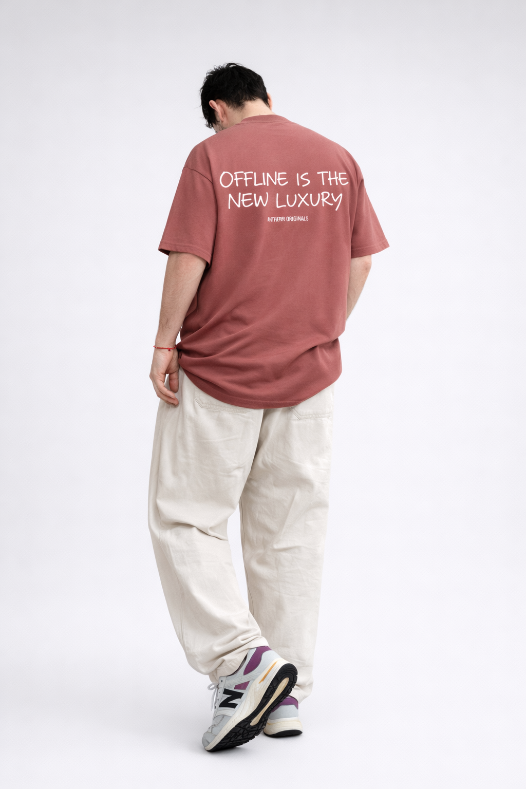 minimalist quote oversized t shirt india coral red unisex tee