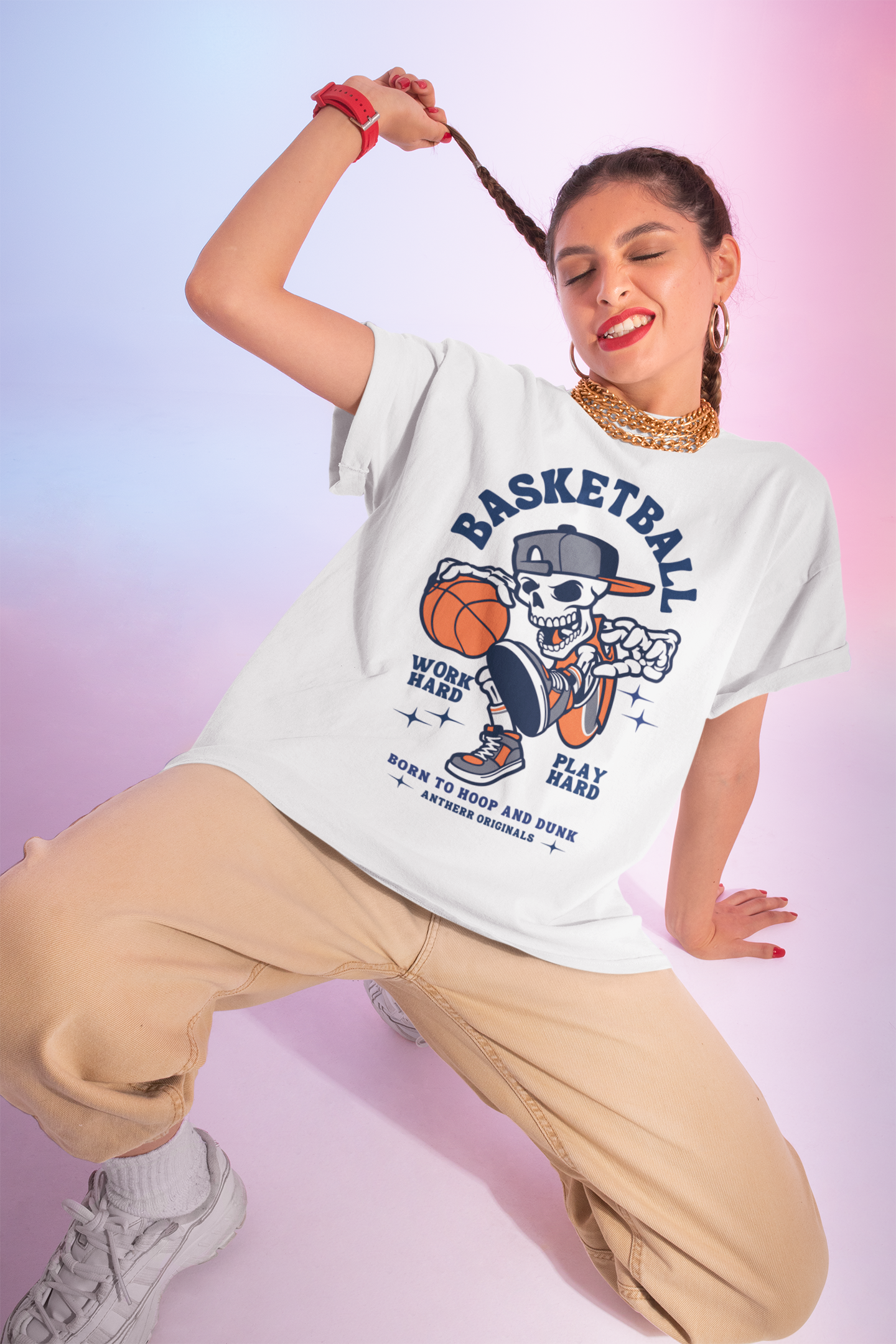 Basketball: Oversized T-Shirts WHITE