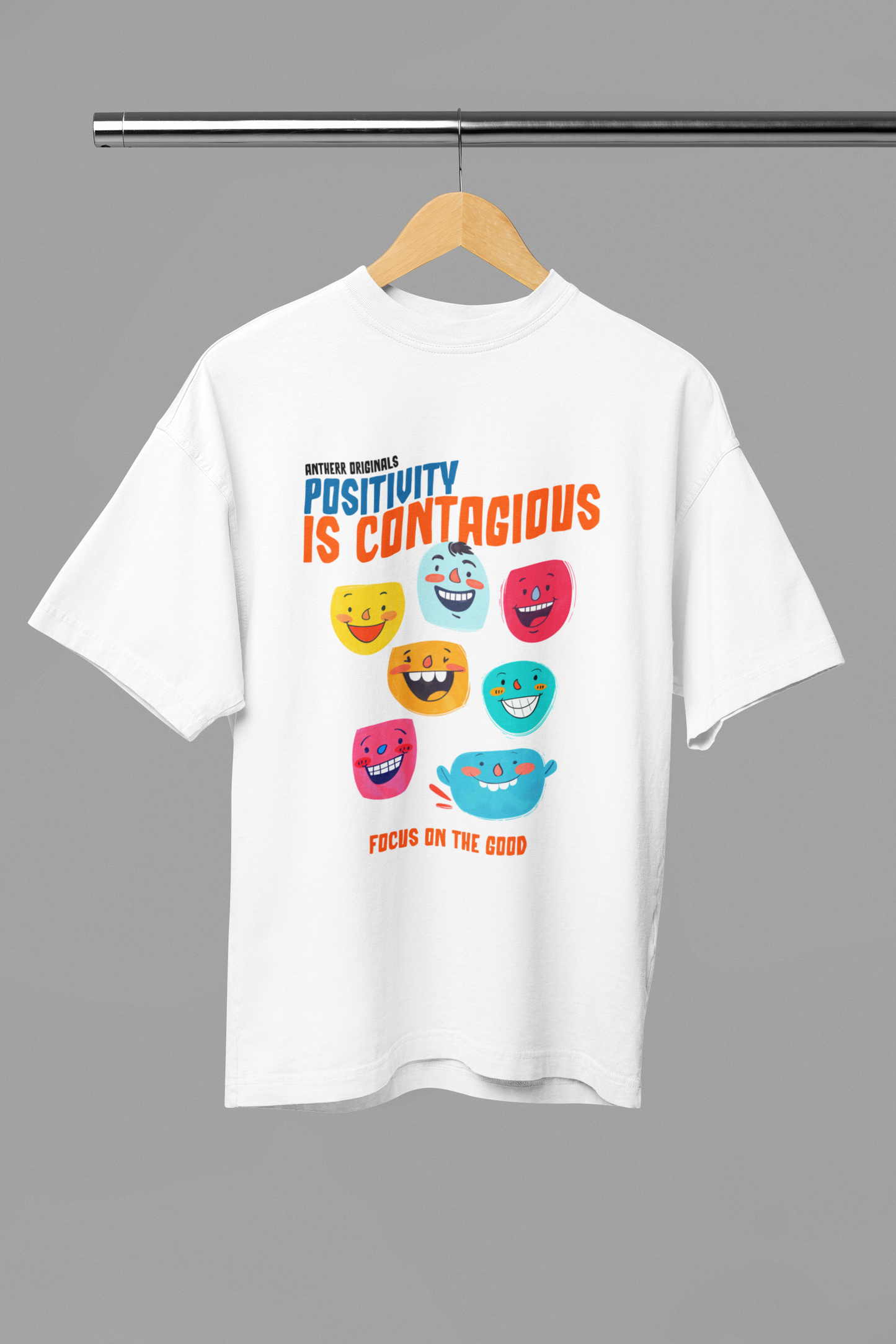 Positivity Is Contagious: Oversized T-Shirts White