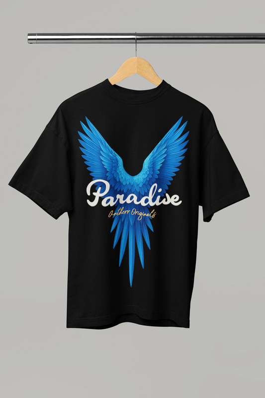 Paradise: Unisex Oversized T-Shirts (Copy) Black Cotton 240 GSM