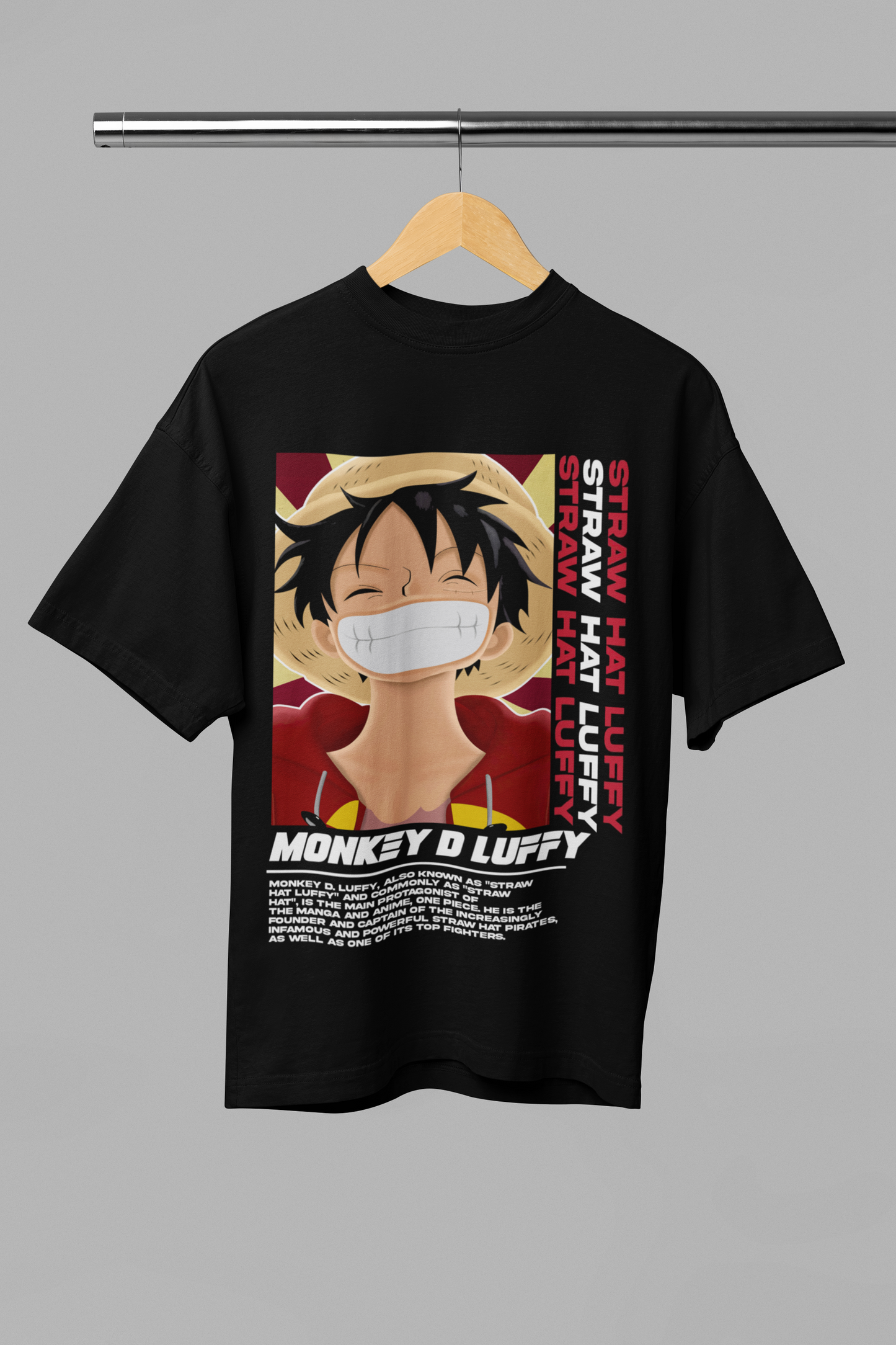The Pirate King- Monkey D Luffy: Anime- Oversized T-Shirts