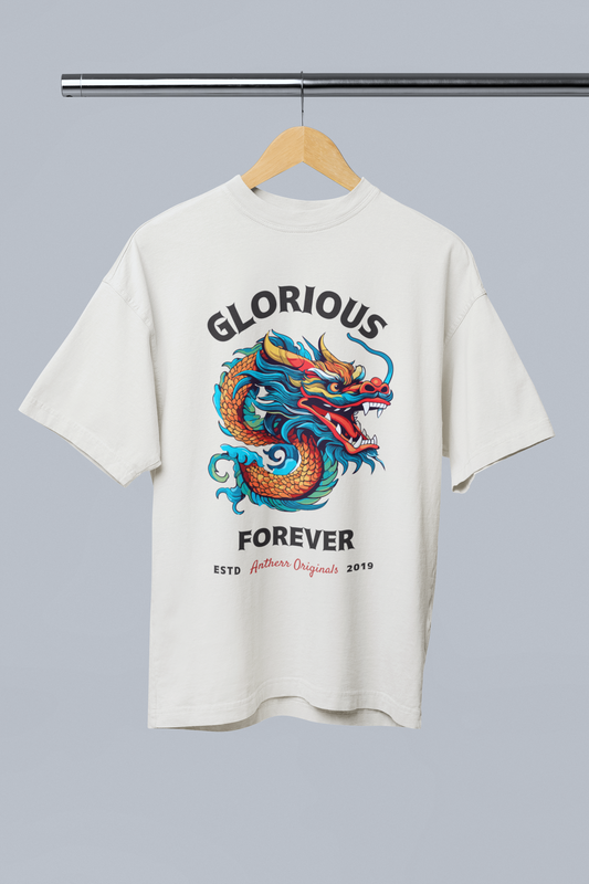 Glorious Forever: Unisex Oversized T-Shirts| Antherr Originals OFF-WHITE 240 GSM