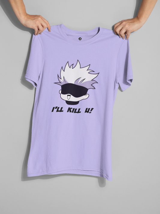 I'll Kill You: Jujutsu Kaisen: Anime- Oversized T-Shirts LAVENDER