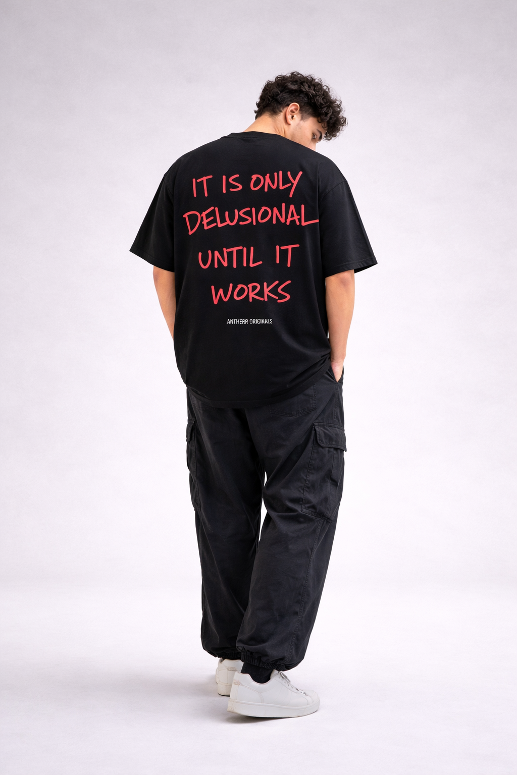 motivational quote oversized t shirt india black graphic tee