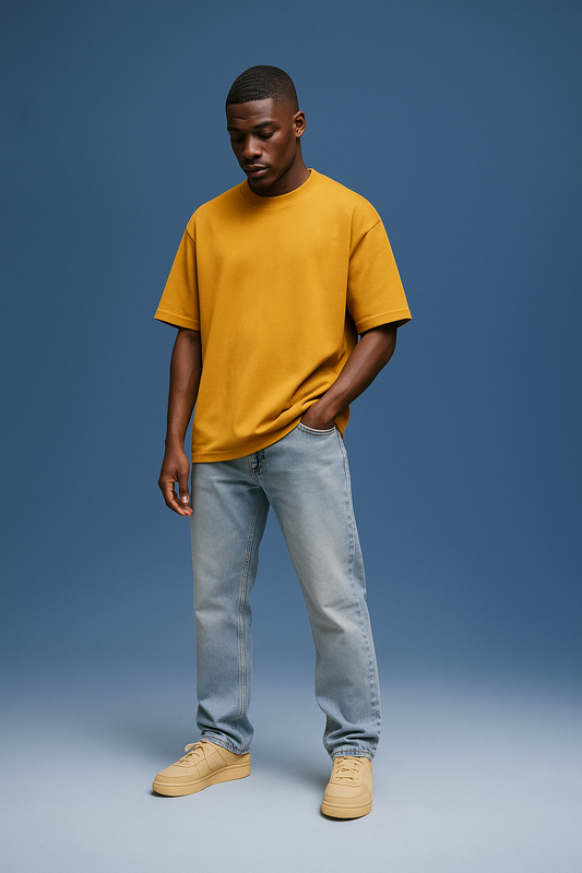 Basic Oversized T-shirt: Mustard Yellow