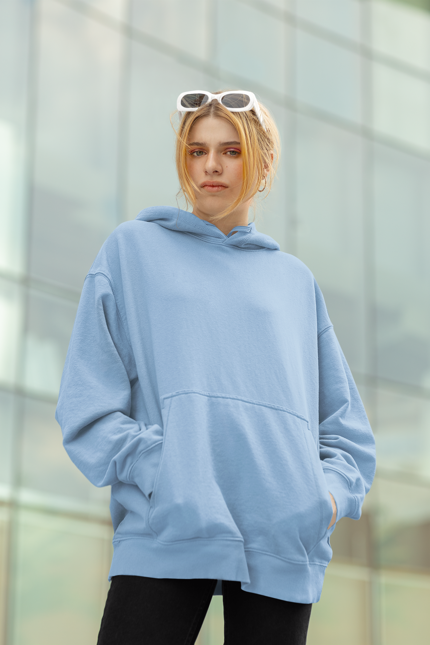 Basic Snow Blue Winter Unisex Hoodies