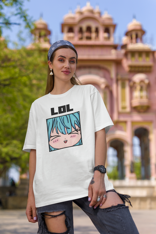 Lol, Anya: SpyxFamily- Anime Oversized T-shirts WHITE