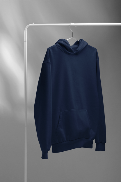 Basic Navy Blue Unisex Winter Hoodies