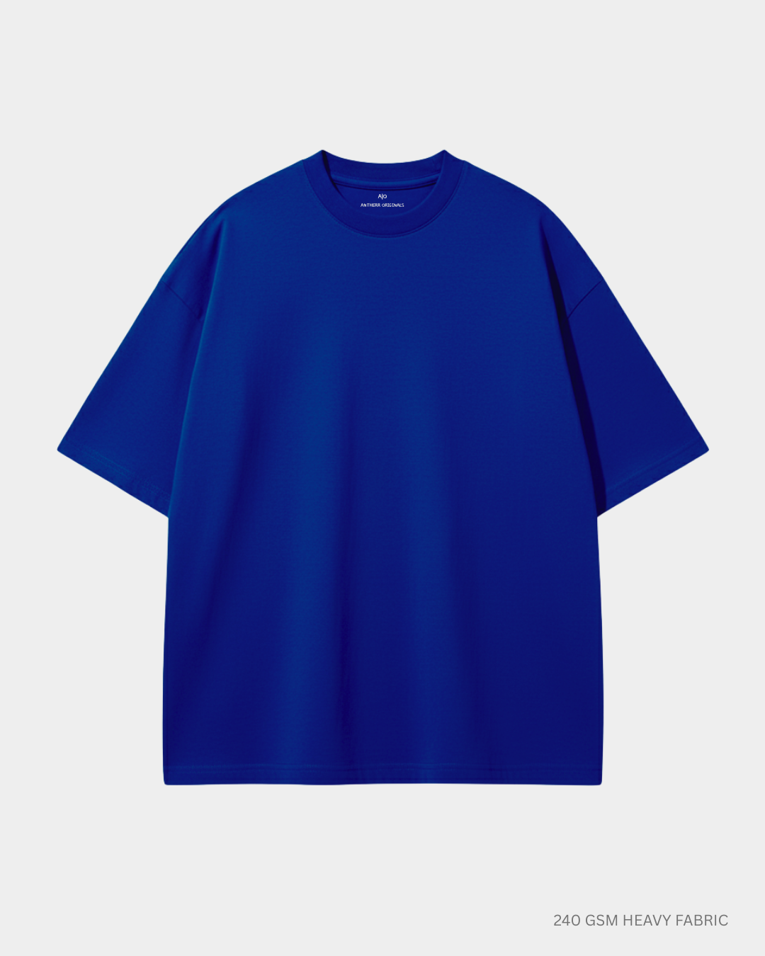 Basic Royal Blue Unisex Oversized T-shirt ROYAL BLUE Cotton 240 GSM