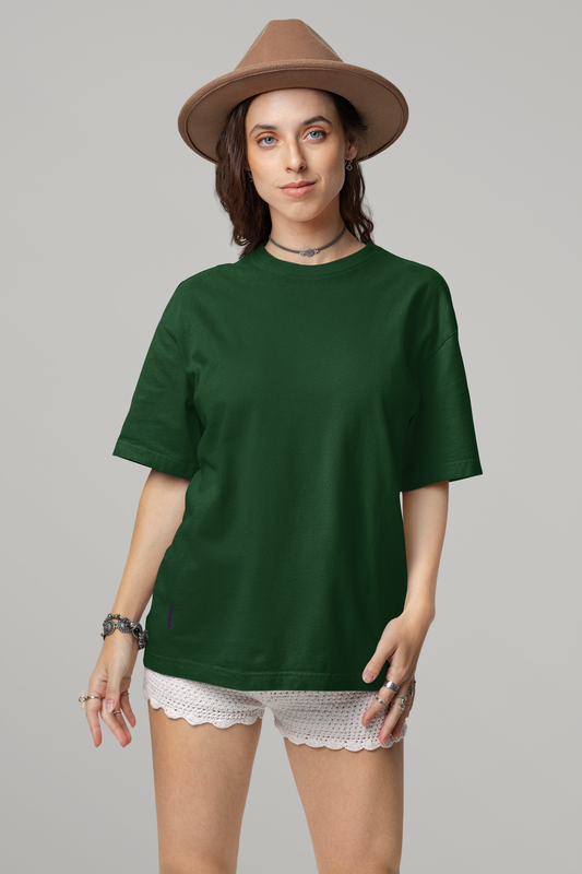 Basic Oversized T-shirt for Women: Bottle Green BOTTLE GREEN
