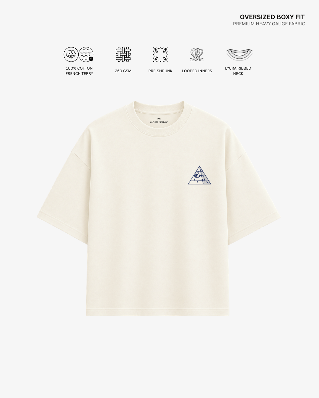 Illuminati Eye Unisex French Terry Oversized T-Shirt | Antherr Originals