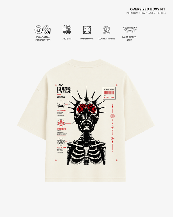 Spiked Crown Unisex French Terry Oversized T-Shirt | Antherr Originals