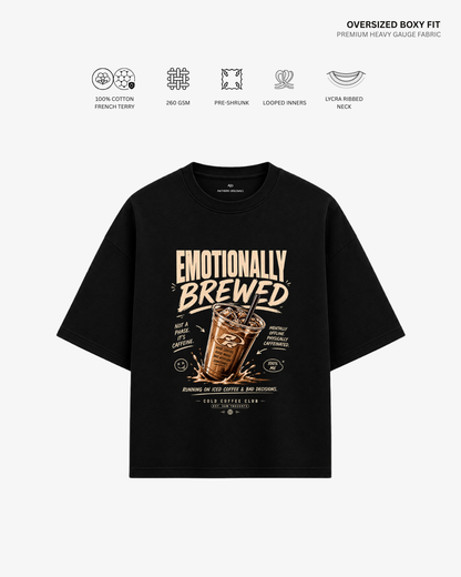 Emotionally Brewed Coffee Unisex French Terry Oversized T-Shirt | Antherr Originals