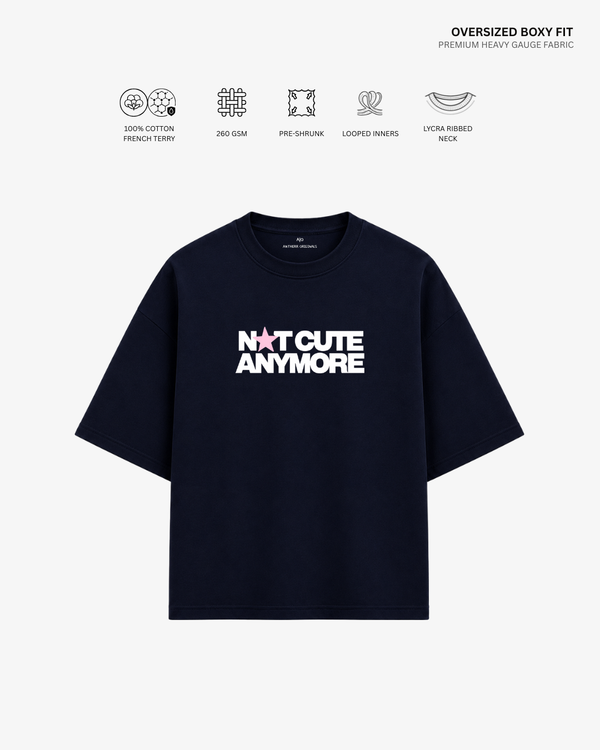 Not Cute Anymore French Terry Oversized T-Shirt