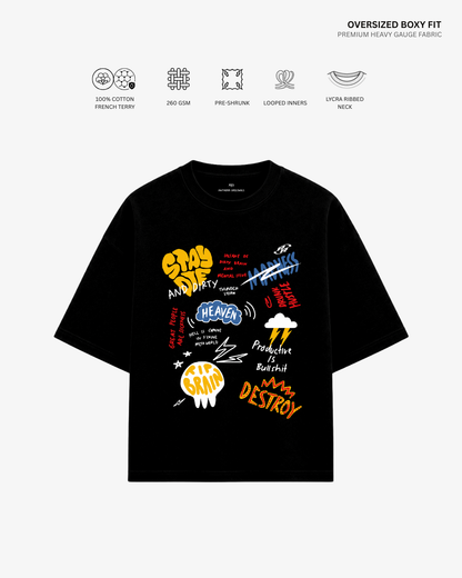 Stay Dirty French Terry Oversized T-Shirt | Antherr Core