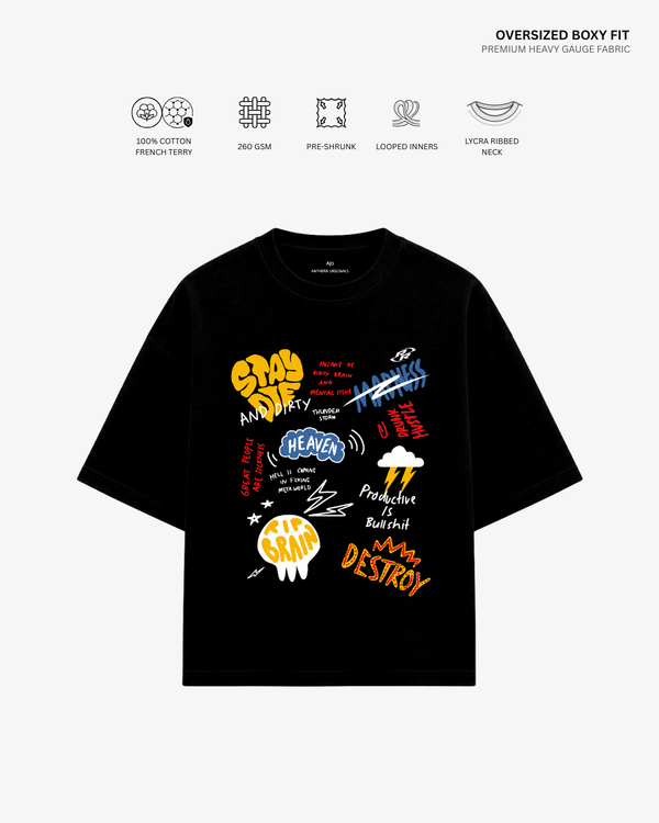 Stay Dirty French Terry Oversized T-Shirt | Antherr Core