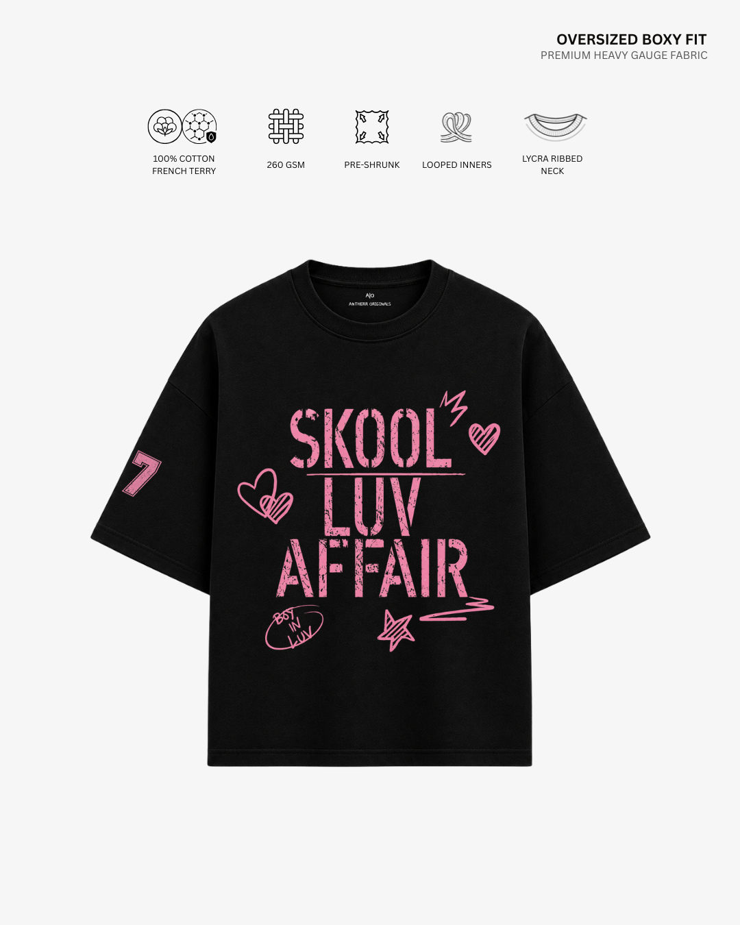 Skool Luv Affair Album French Terry Oversized T-Shirt | Antherr Core