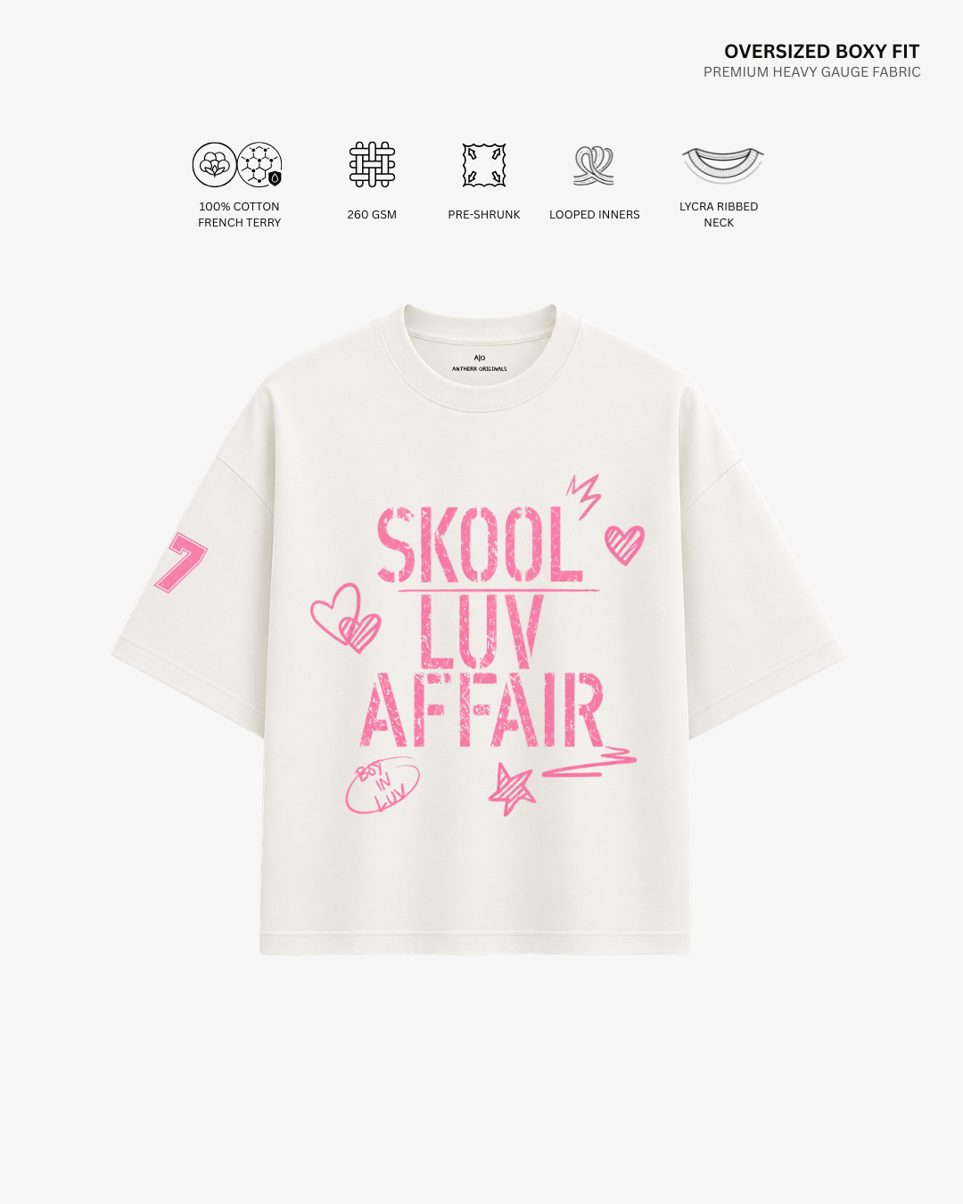 Skool Luv Affair Album French Terry Oversized T-Shirt | Antherr Core