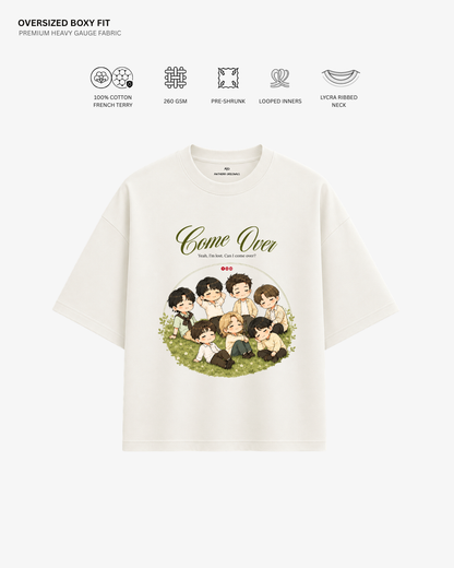 Come Over Arirang French Terry Oversized T-Shirt | Antherr Core