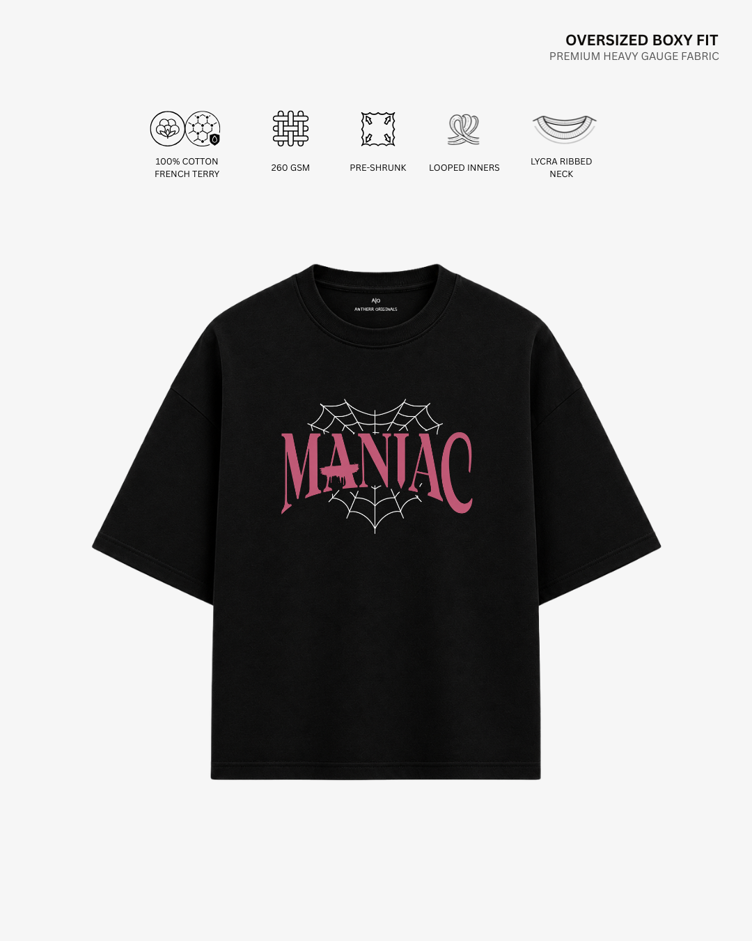 Maniac Stray Kids French Terry Oversized T-Shirt | Antherr Core