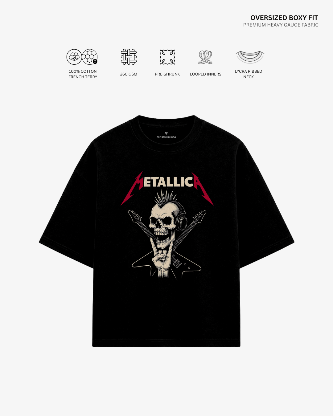 Metallica French Terry Oversized T-Shirt | Antherr Core