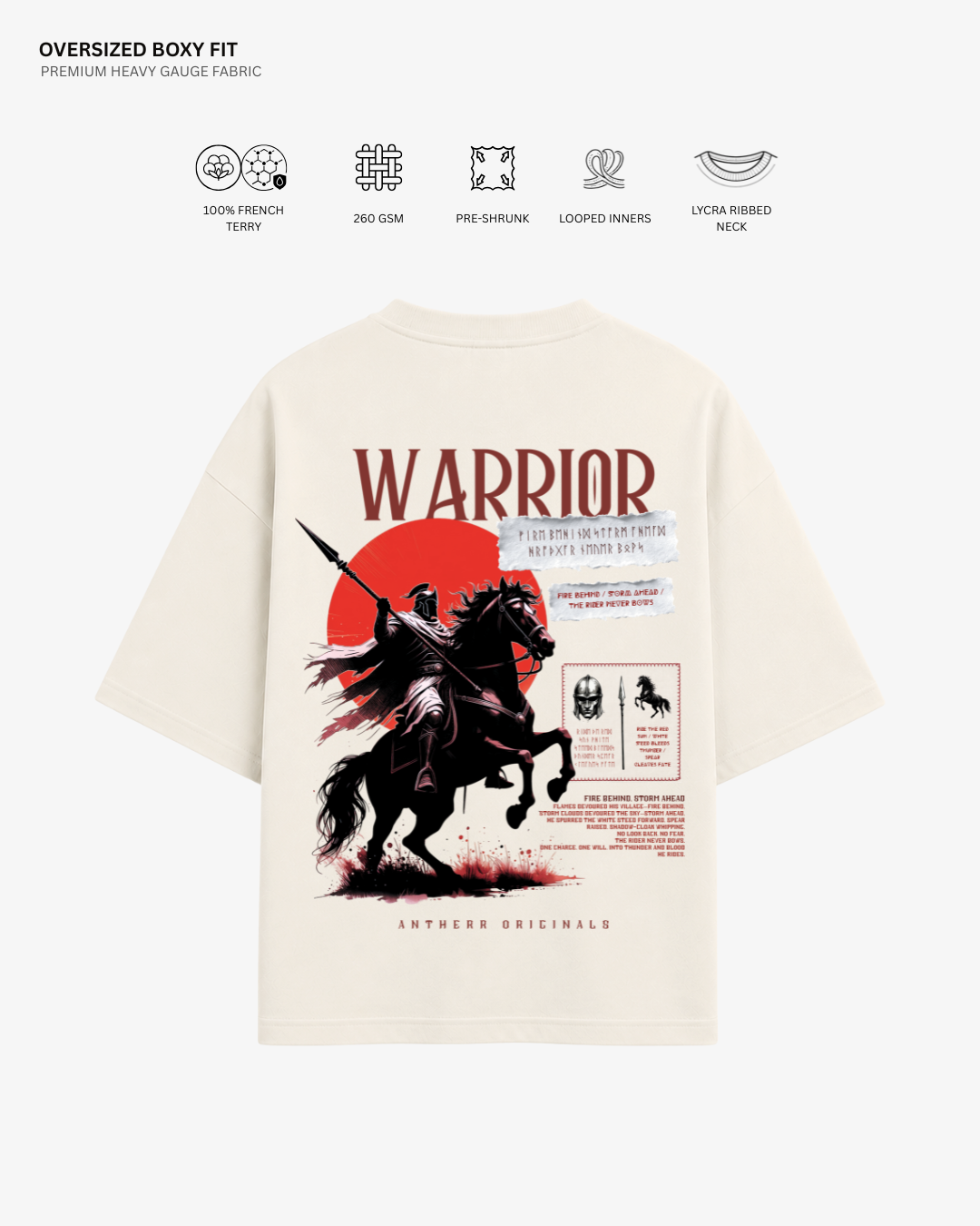 Warrior French Terry Oversized T-Shirt | Antherr Originals